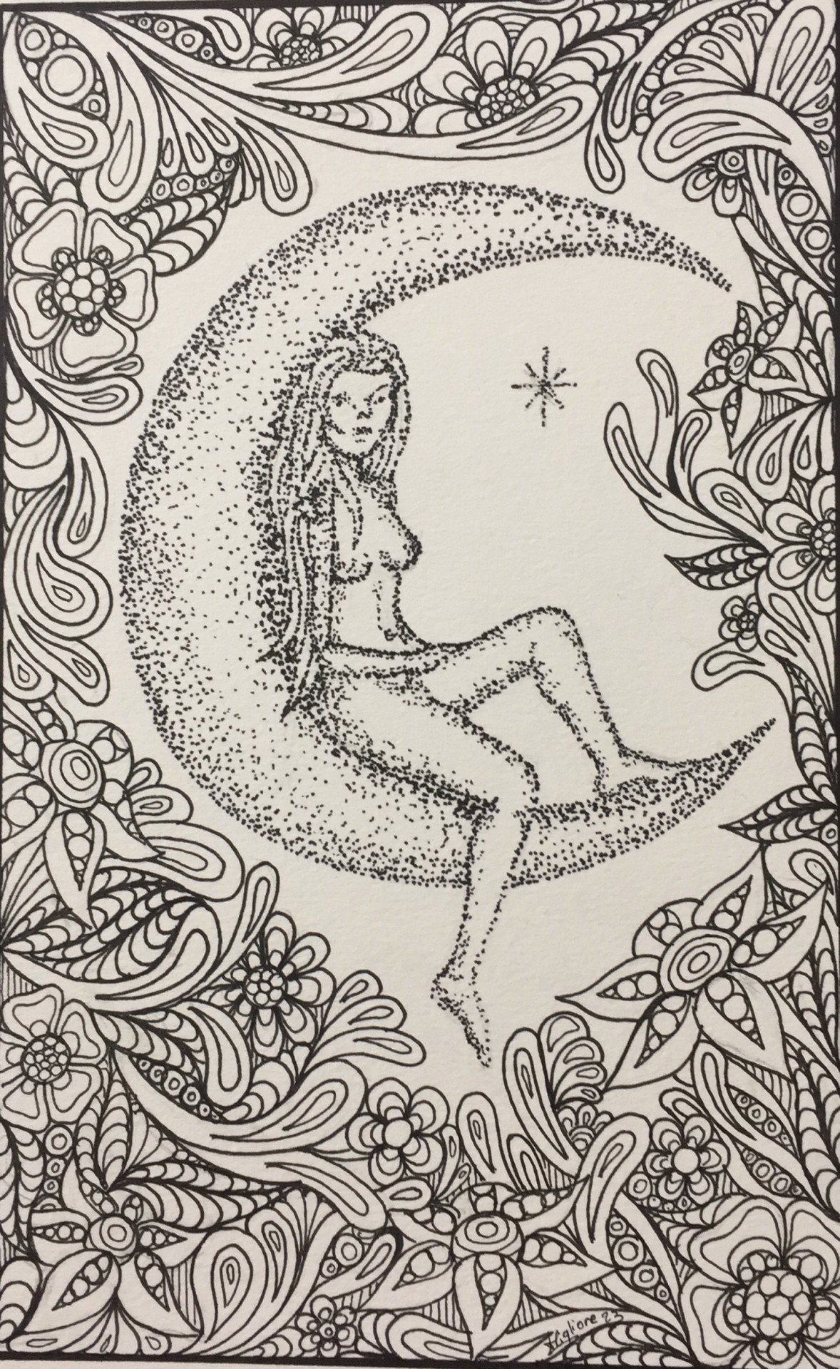 femme sur la lune