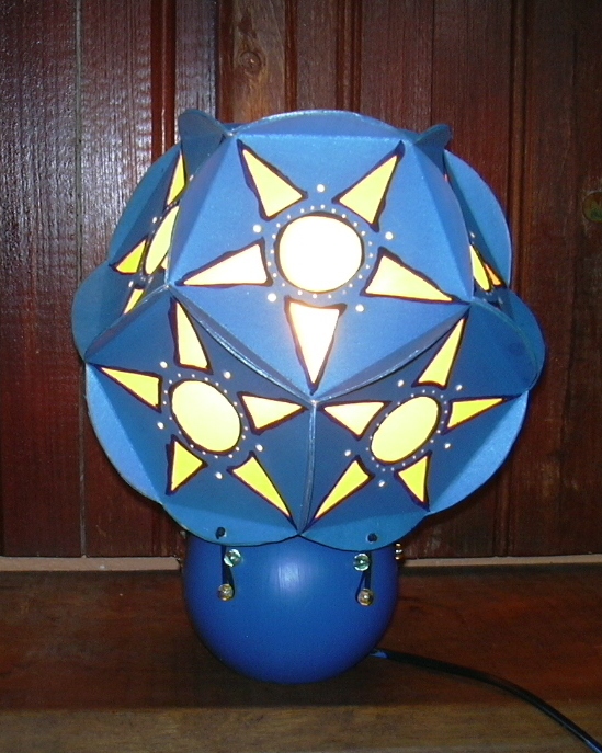 lampe 12 faces bleue3